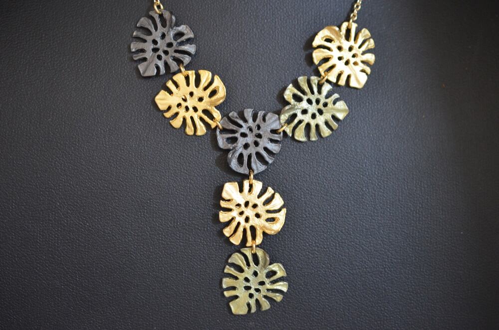 Michael Michaud Y-Monstera Pendant Necklace - 18" Adj.
